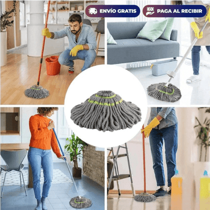 Trapero Giratorio 360° con Autoescurrido – ¡Limpieza sin esfuerzo en la mitad del tiempo!