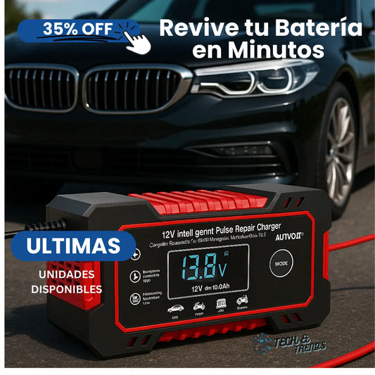 Autovolt™ – Cargador Inteligente que Revive tu Batería en Minutos